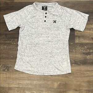 Hurley Boys Heathered Gray Henley Shirt